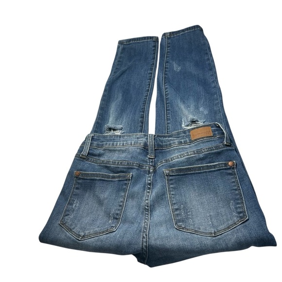 Judy Blue Distressed Blue Ankle Jeans - Picture 7 of 14